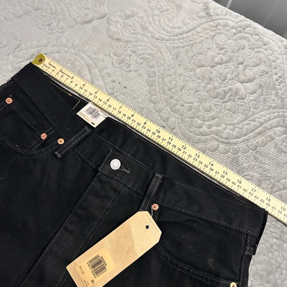 Levis 550 Relaxed Fit Tapered Leg Jeans Mens 36x32 Black Denim